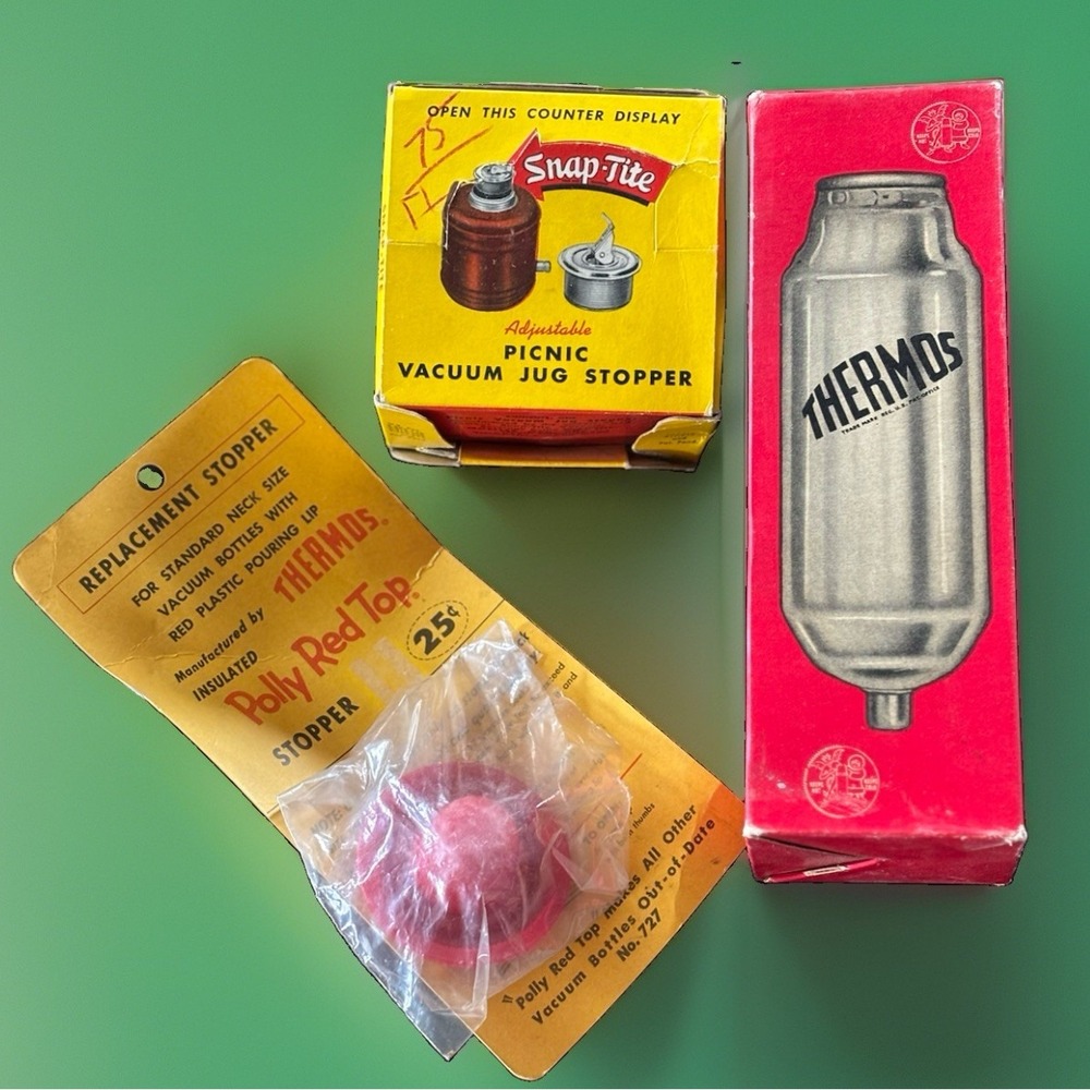 Vintage Lot Thermos Replacement Stoppers Filler Liner Snap Tite Jug Stopper NOS